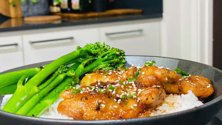 Honey Garlic Chicken with a Side of Broccolini: A Perfect Balance of Sweet, Savory, and Fresh