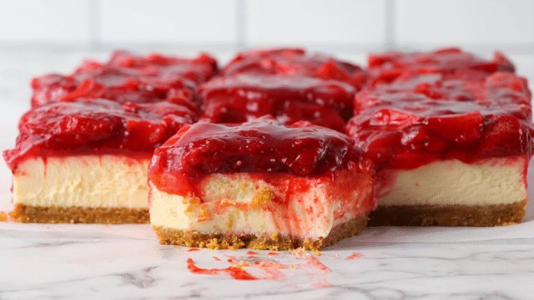Baked Fresh Strawberry Cheesecake Bars: A Slice of Summer in Every Bite